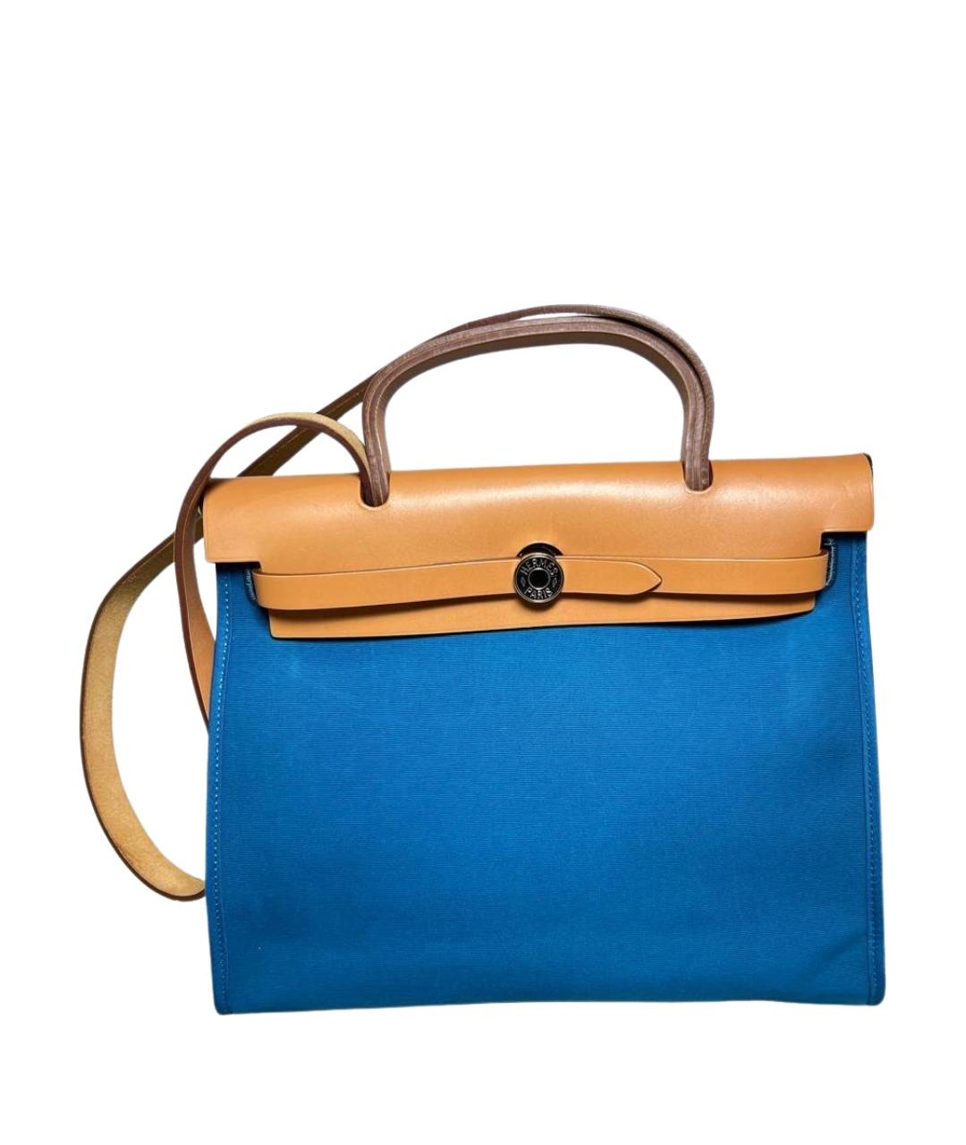 HERMES Синяя тканевая сумка через плечо, фото 1