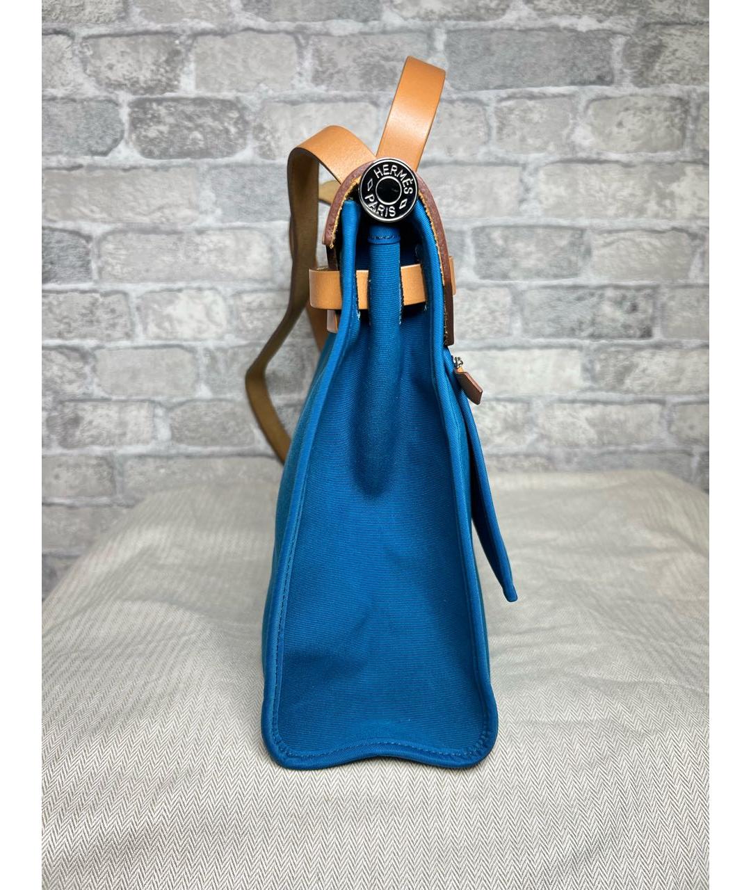 HERMES Синяя тканевая сумка через плечо, фото 5