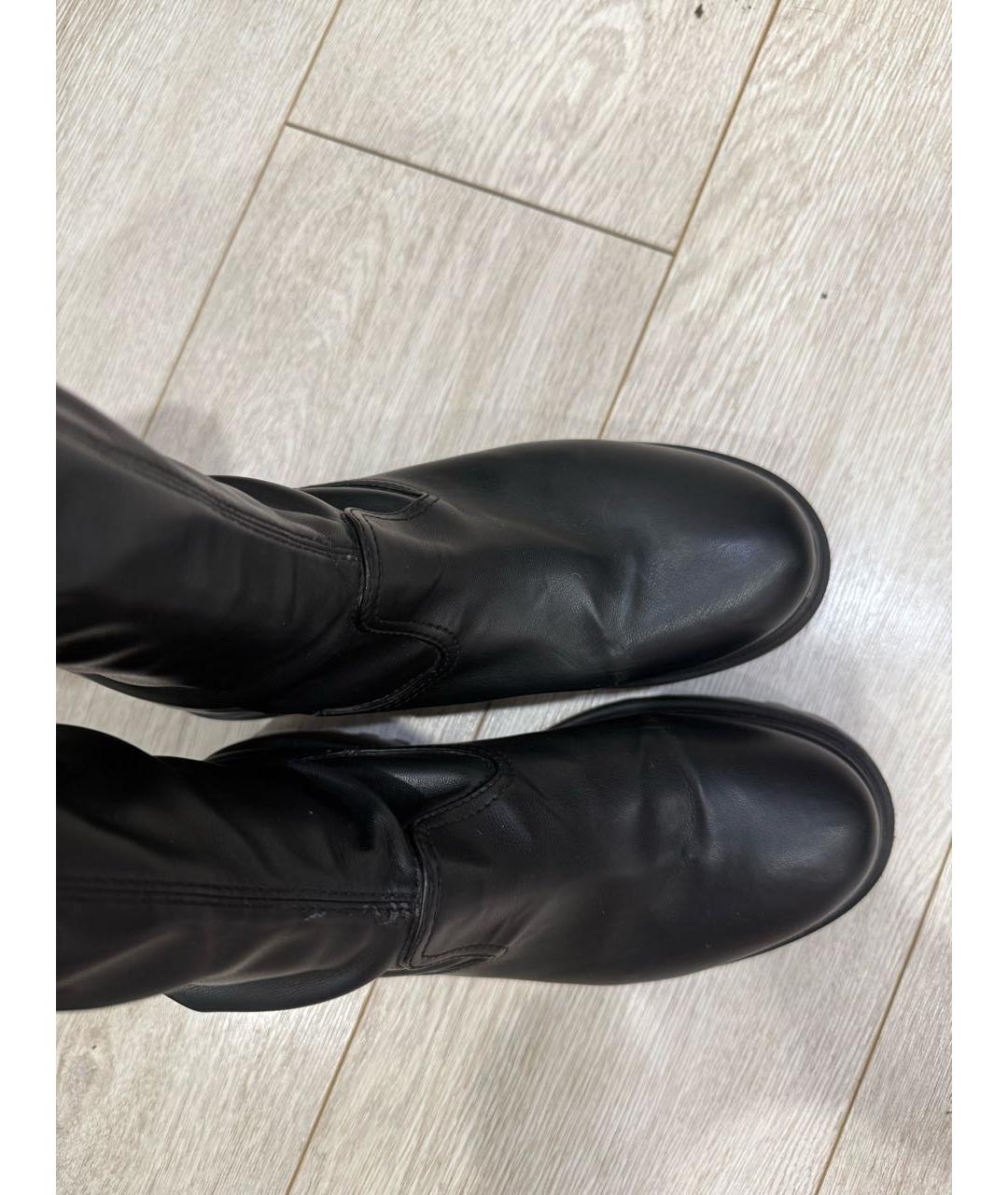 LE SILLA Черные ботфорты из искусственной кожи, фото 4