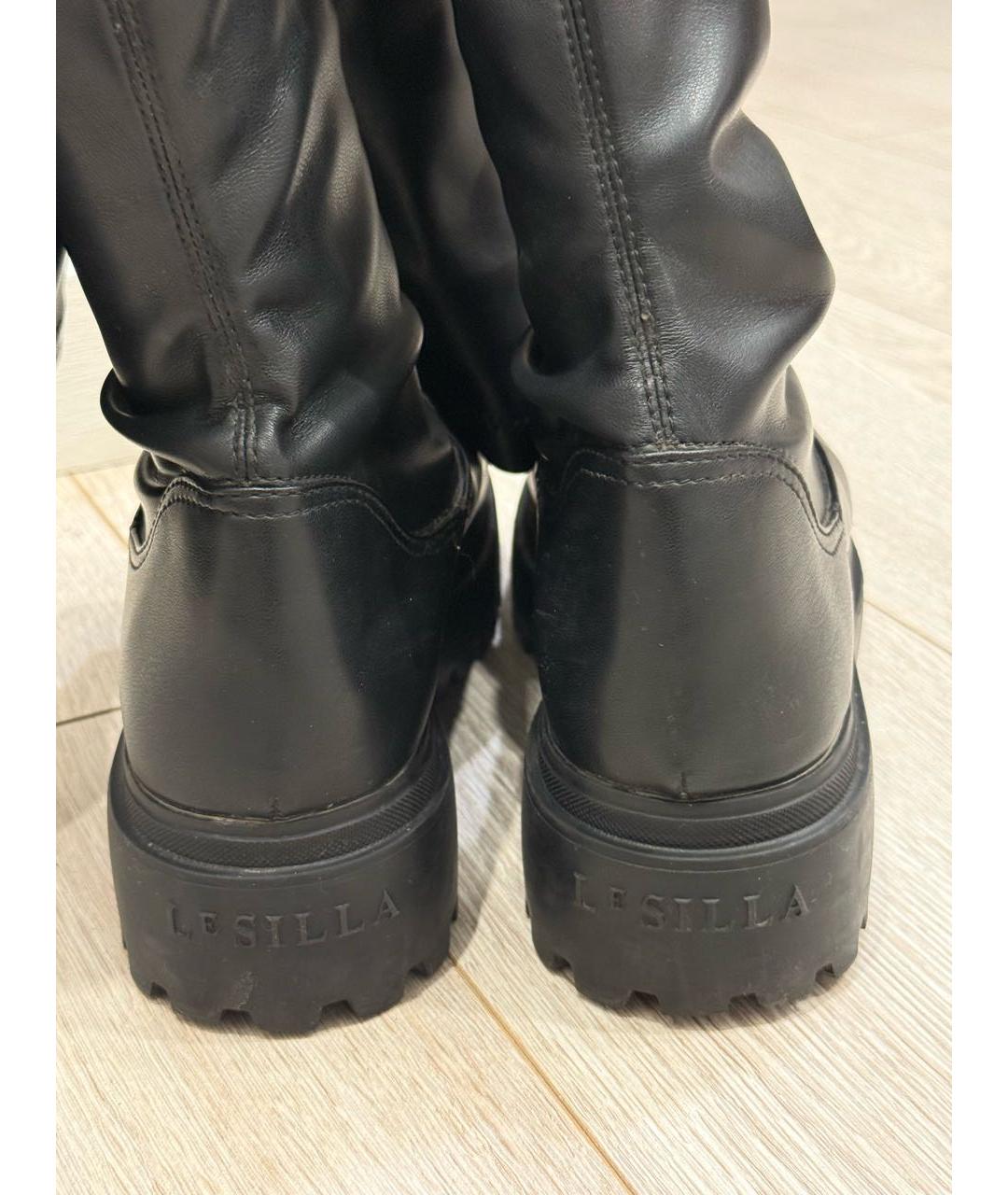 LE SILLA Черные ботфорты из искусственной кожи, фото 5
