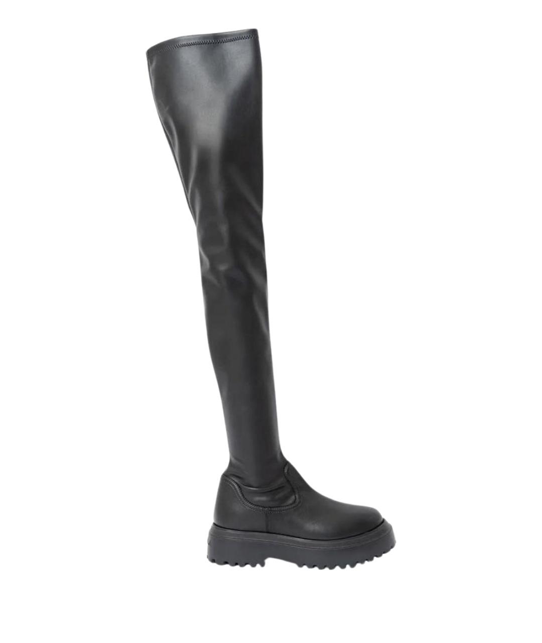 LE SILLA Черные ботфорты из искусственной кожи, фото 1