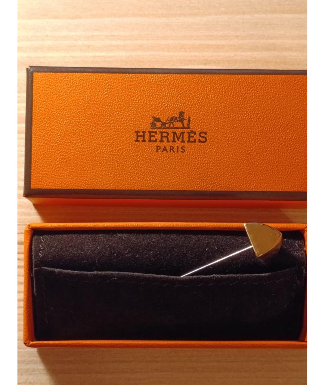 HERMES Золотой металлический галстук, фото 3