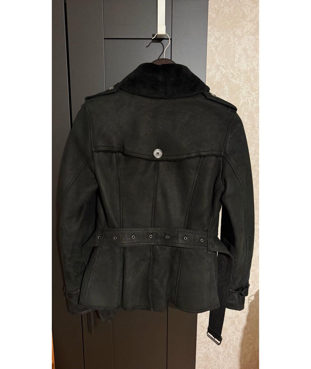BURBERRY Черная меховая дубленка, фото 2
