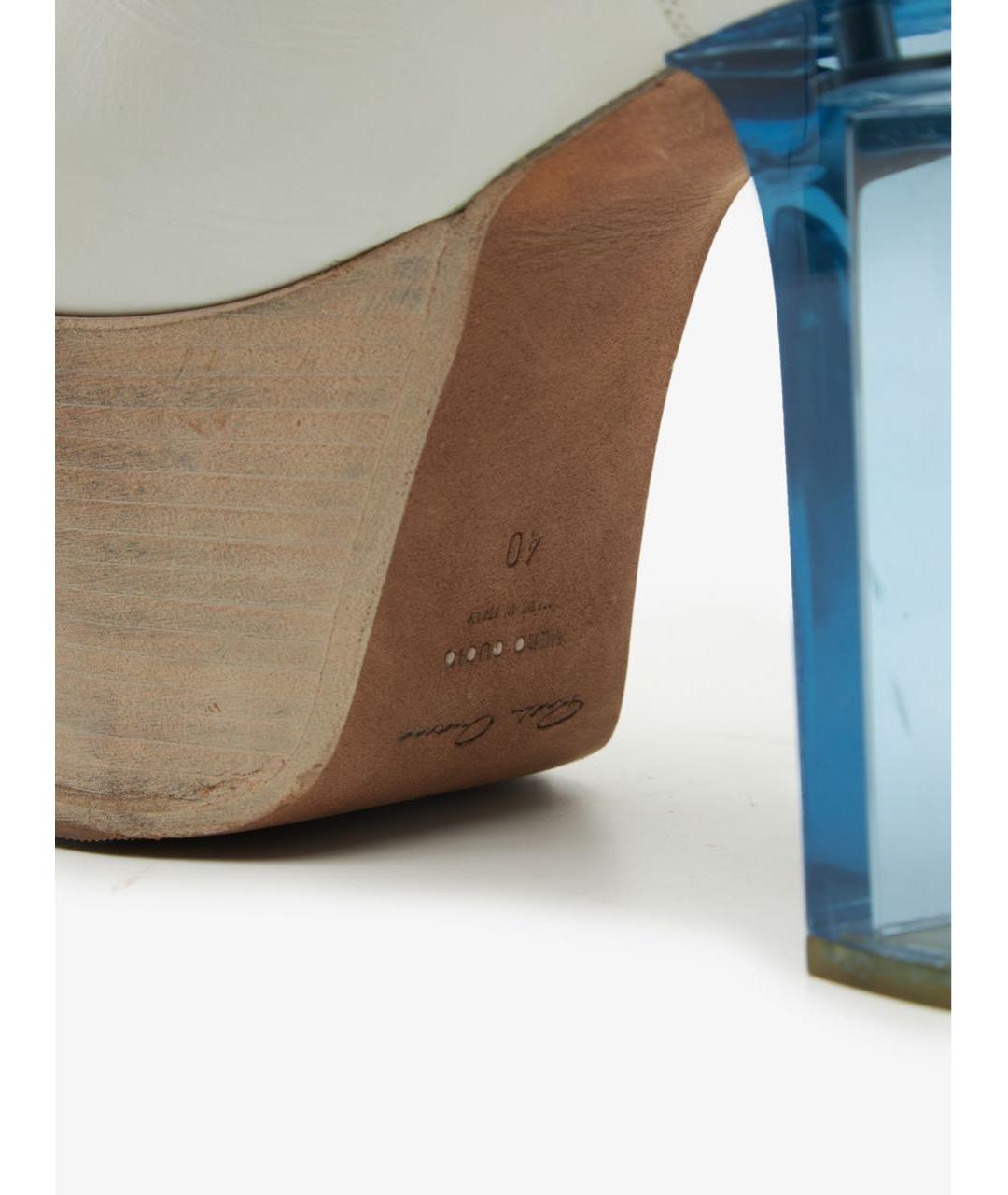 RICK OWENS Белые кожаные ботильоны, фото 7