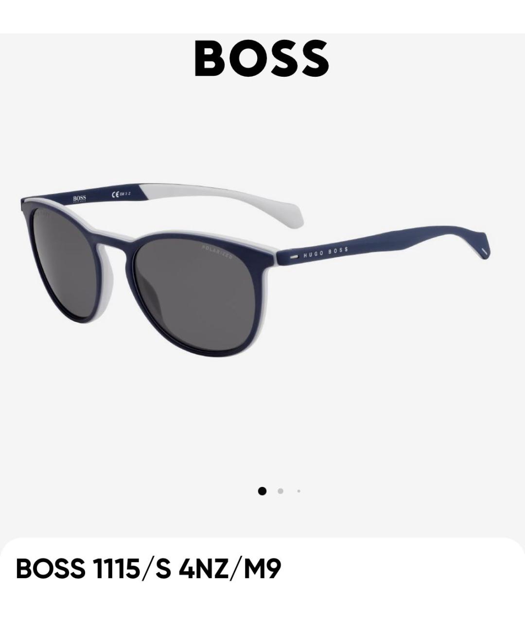 HUGO BOSS Темно-синие пластиковые солнцезащитные очки, фото 2