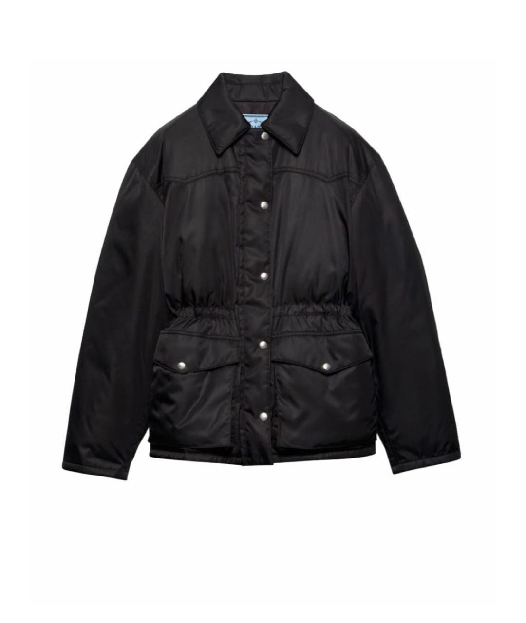 PRADA Черный полиуретановый пуховик, фото 1