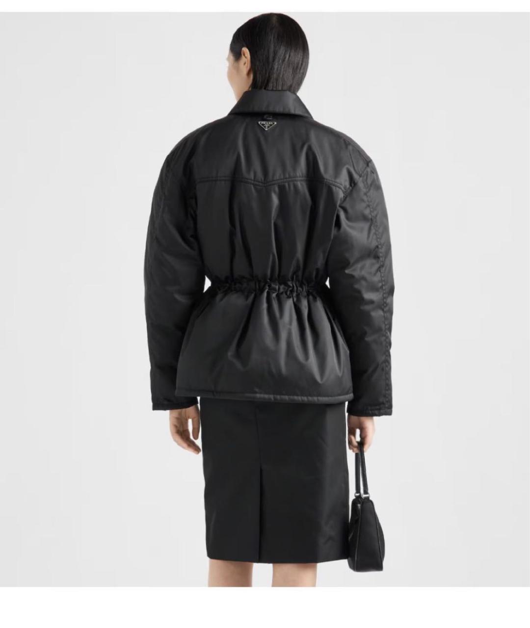 PRADA Черный полиуретановый пуховик, фото 4