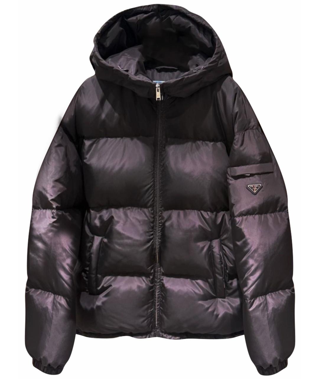 PRADA Черный полиуретановый пуховик, фото 1