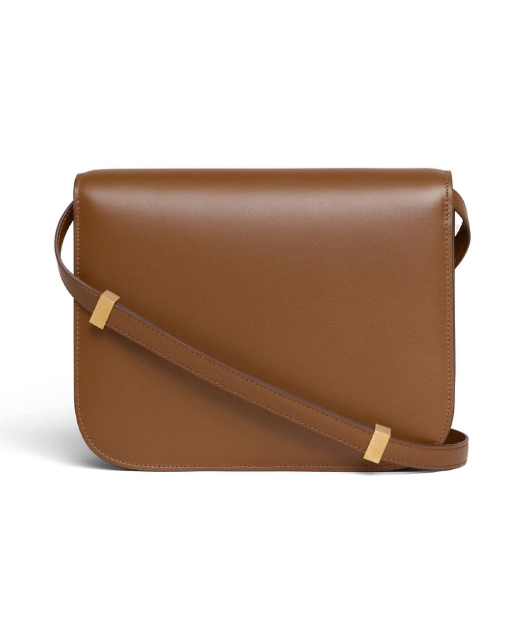 CELINE Коричневая кожаная сумка через плечо, фото 3