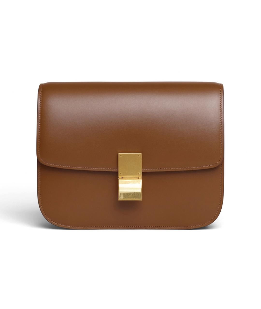CELINE Коричневая кожаная сумка через плечо, фото 1