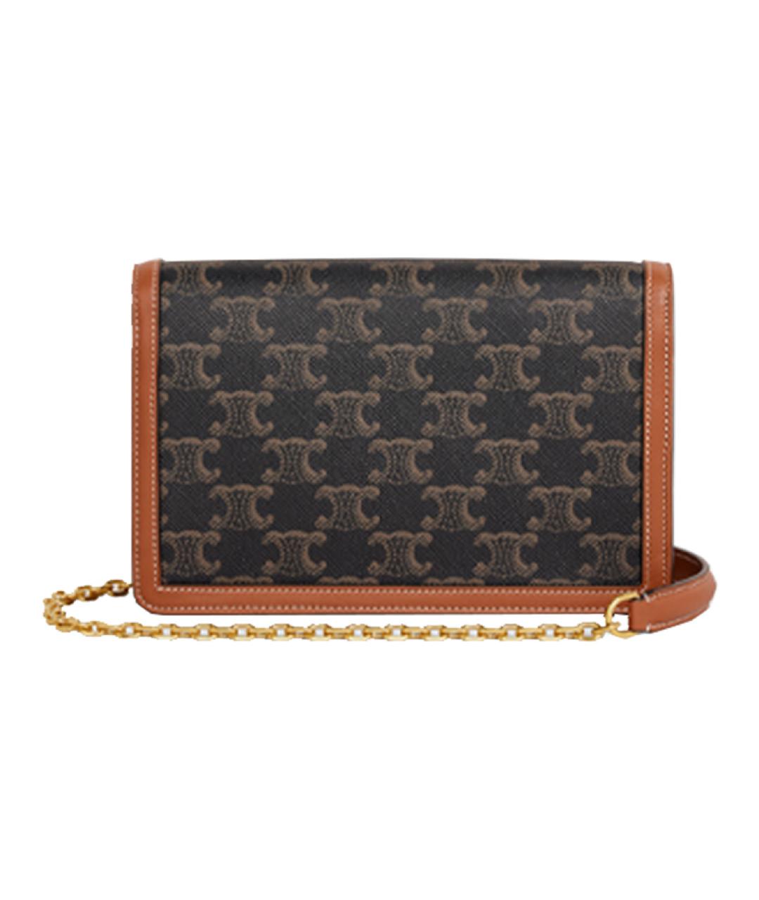 CELINE Коричневый кожаный кошелек, фото 4