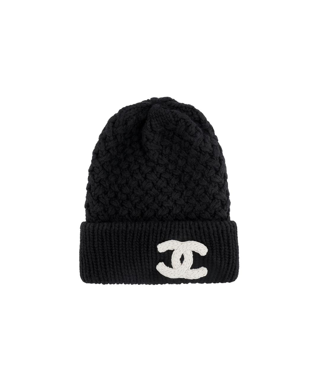 CHANEL Черная кашемировая шапка, фото 1
