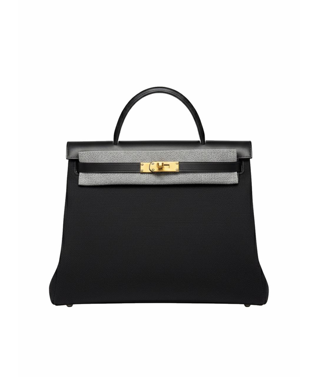 HERMES Черная тканевая сумка через плечо, фото 1