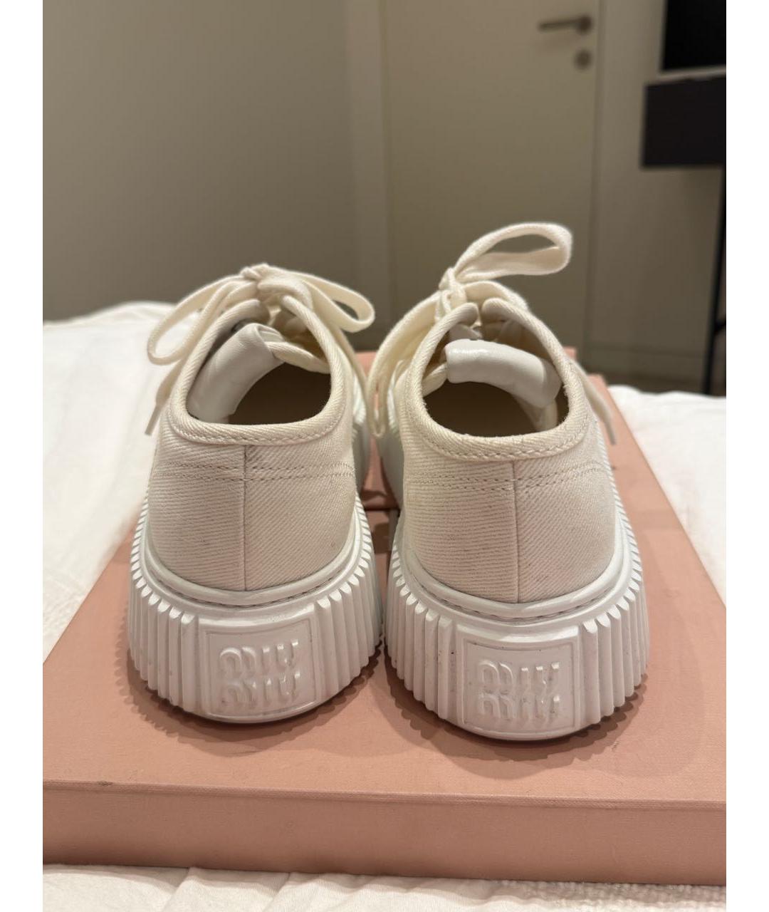 MIU MIU Белые текстильные кеды, фото 5