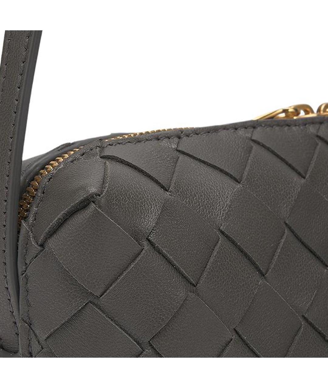 BOTTEGA VENETA Серая кожаная сумка через плечо, фото 4