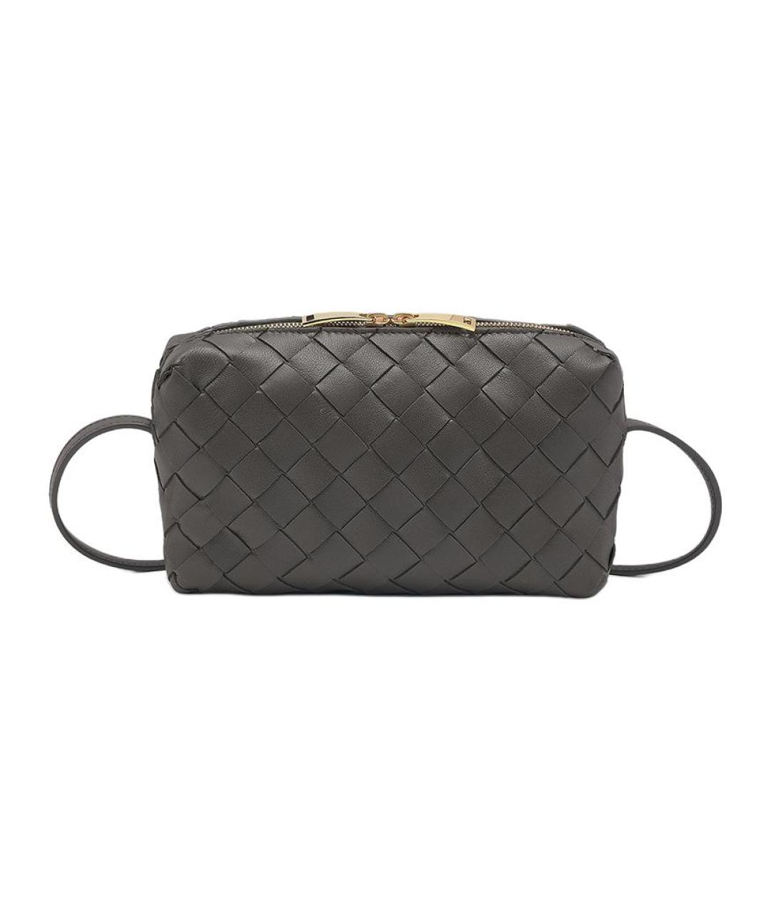 BOTTEGA VENETA Серая кожаная сумка через плечо, фото 3