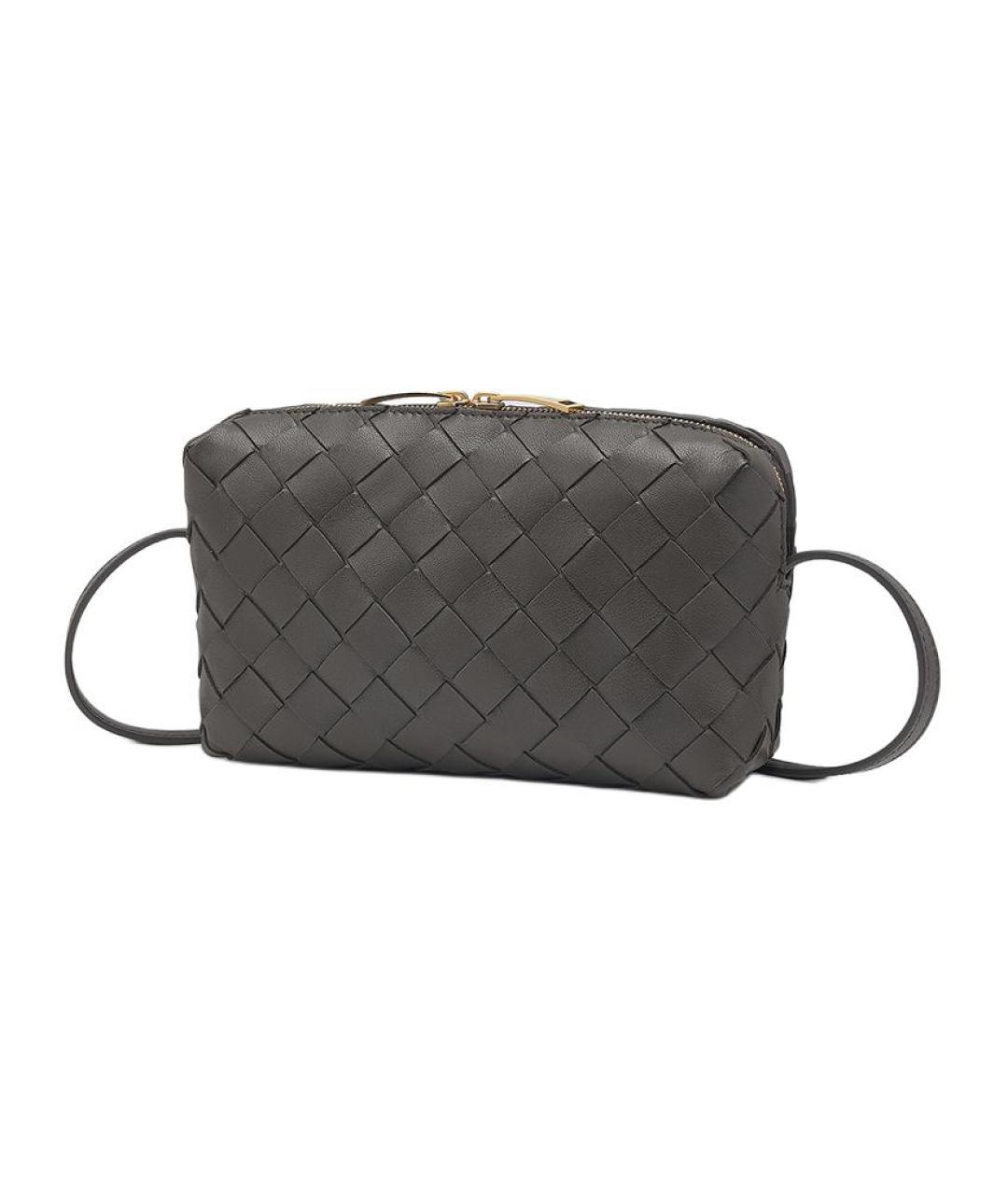 BOTTEGA VENETA Серая кожаная сумка через плечо, фото 2