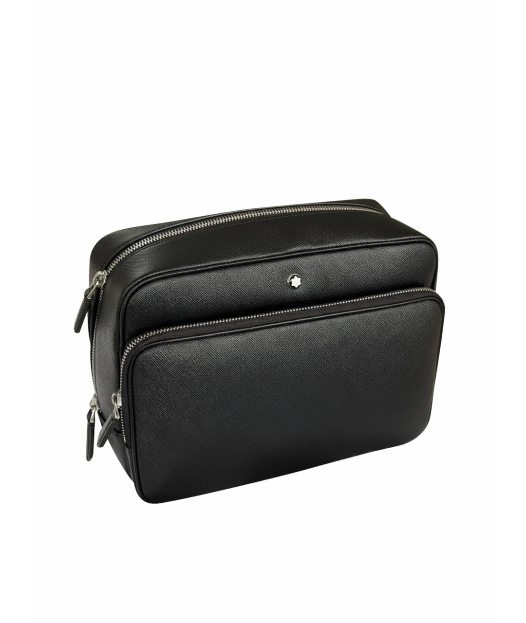 MONTBLANC Черная кожаная сумка на плечо, фото 1