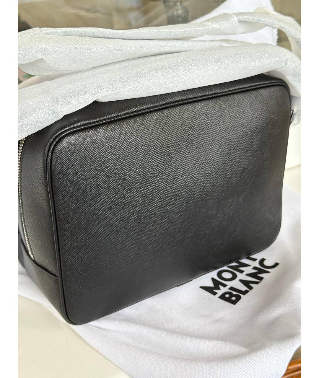 MONTBLANC Черная кожаная сумка на плечо, фото 2