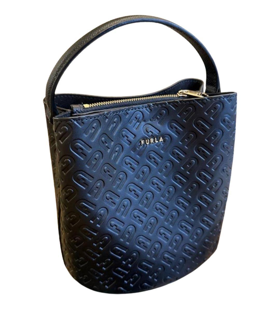 FURLA Черная кожаная сумка с короткими ручками, фото 1