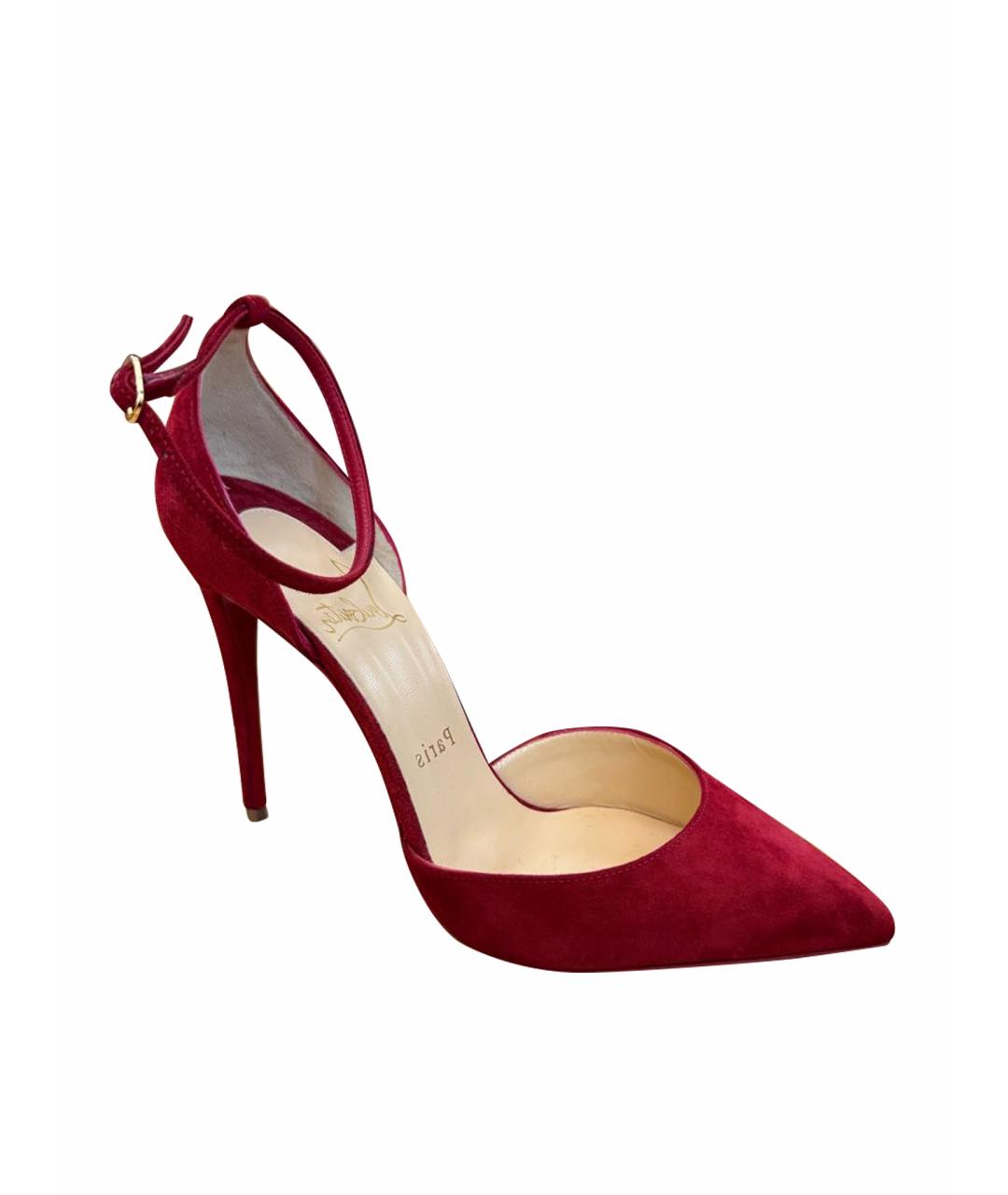 CHRISTIAN LOUBOUTIN Красные замшевые туфли, фото 1