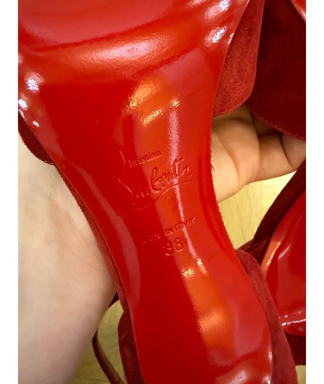 CHRISTIAN LOUBOUTIN Красные замшевые туфли, фото 6