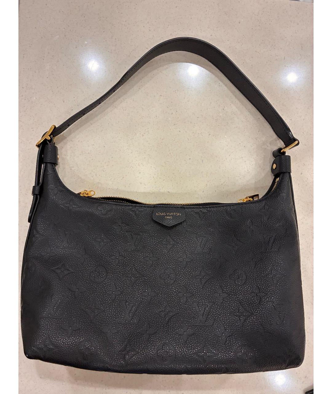 LOUIS VUITTON Черная кожаная сумка с короткими ручками, фото 6