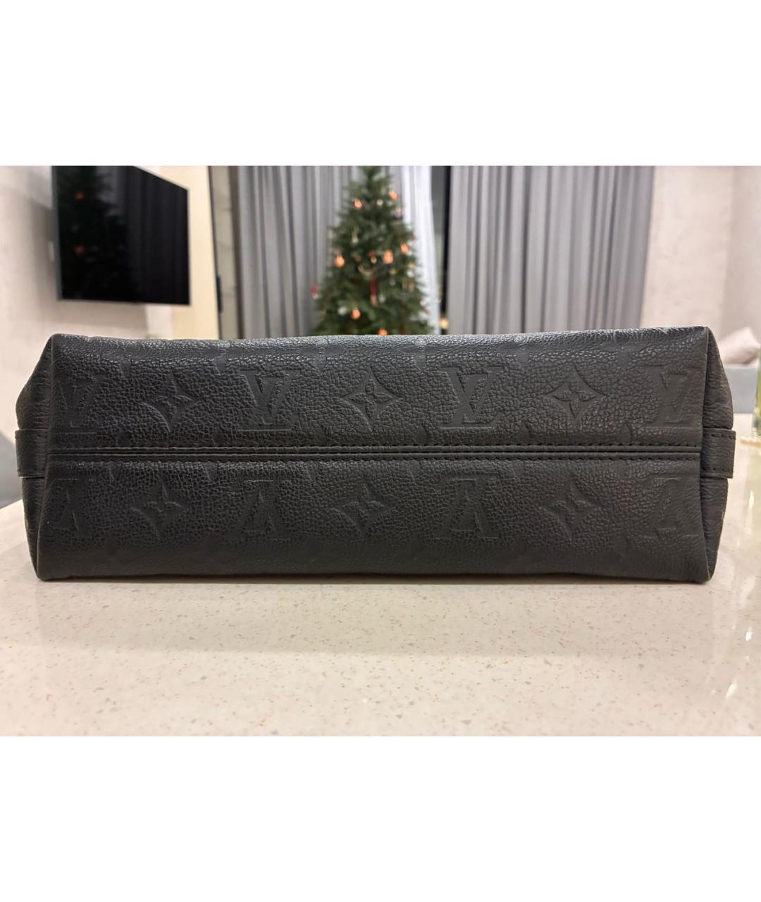 LOUIS VUITTON Черная кожаная сумка с короткими ручками, фото 2