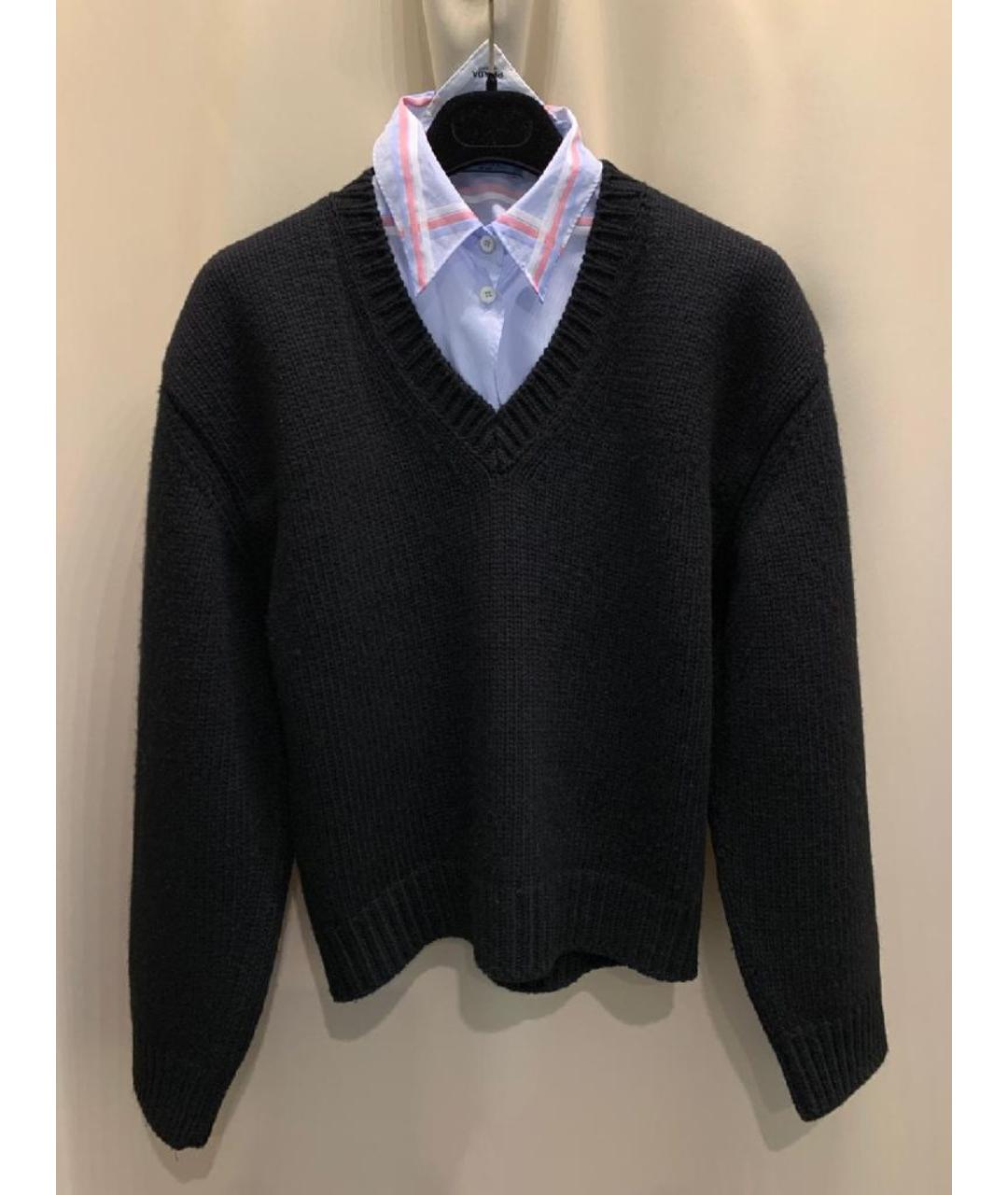 PRADA Черный шерстяной джемпер / свитер, фото 9