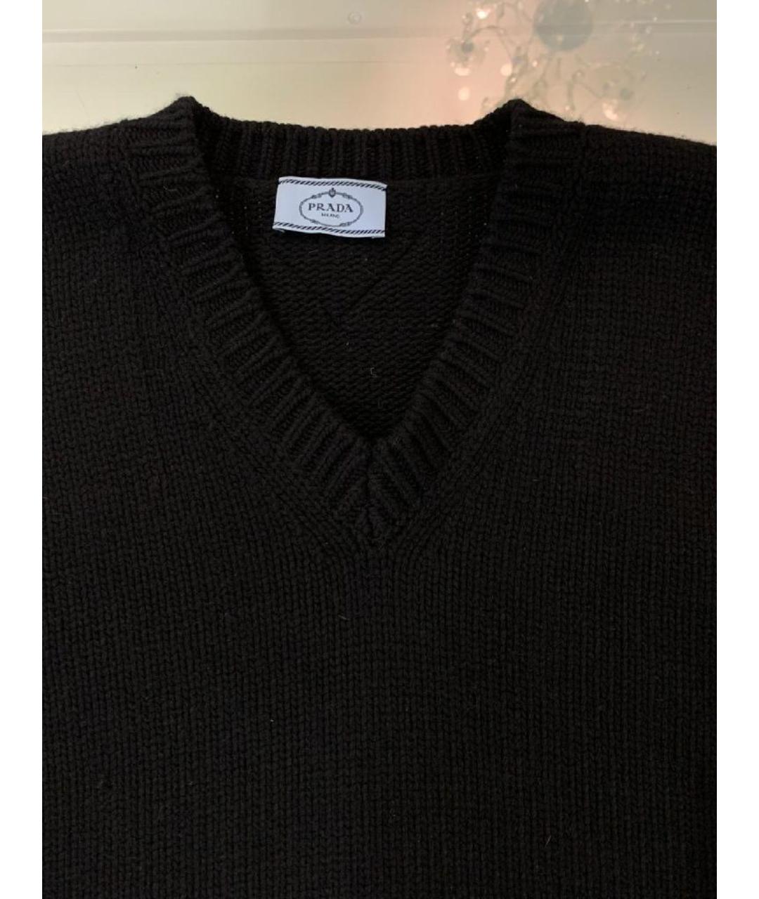 PRADA Черный шерстяной джемпер / свитер, фото 3