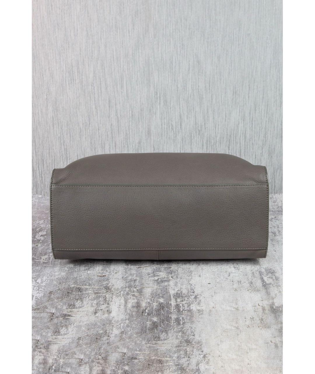 ARMANI JEANS Серая кожаная сумка через плечо, фото 7