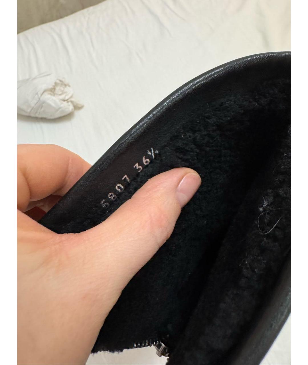 CHANEL Черные кожаные полусапоги, фото 4