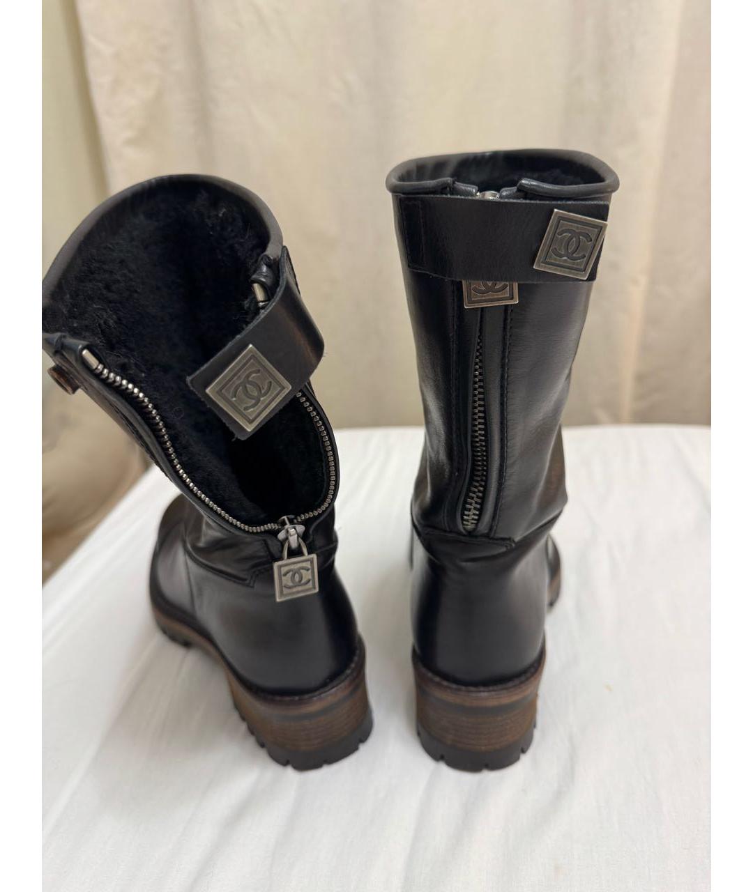 CHANEL Черные кожаные полусапоги, фото 3