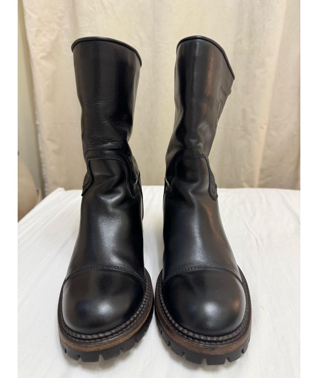 CHANEL Черные кожаные полусапоги, фото 2