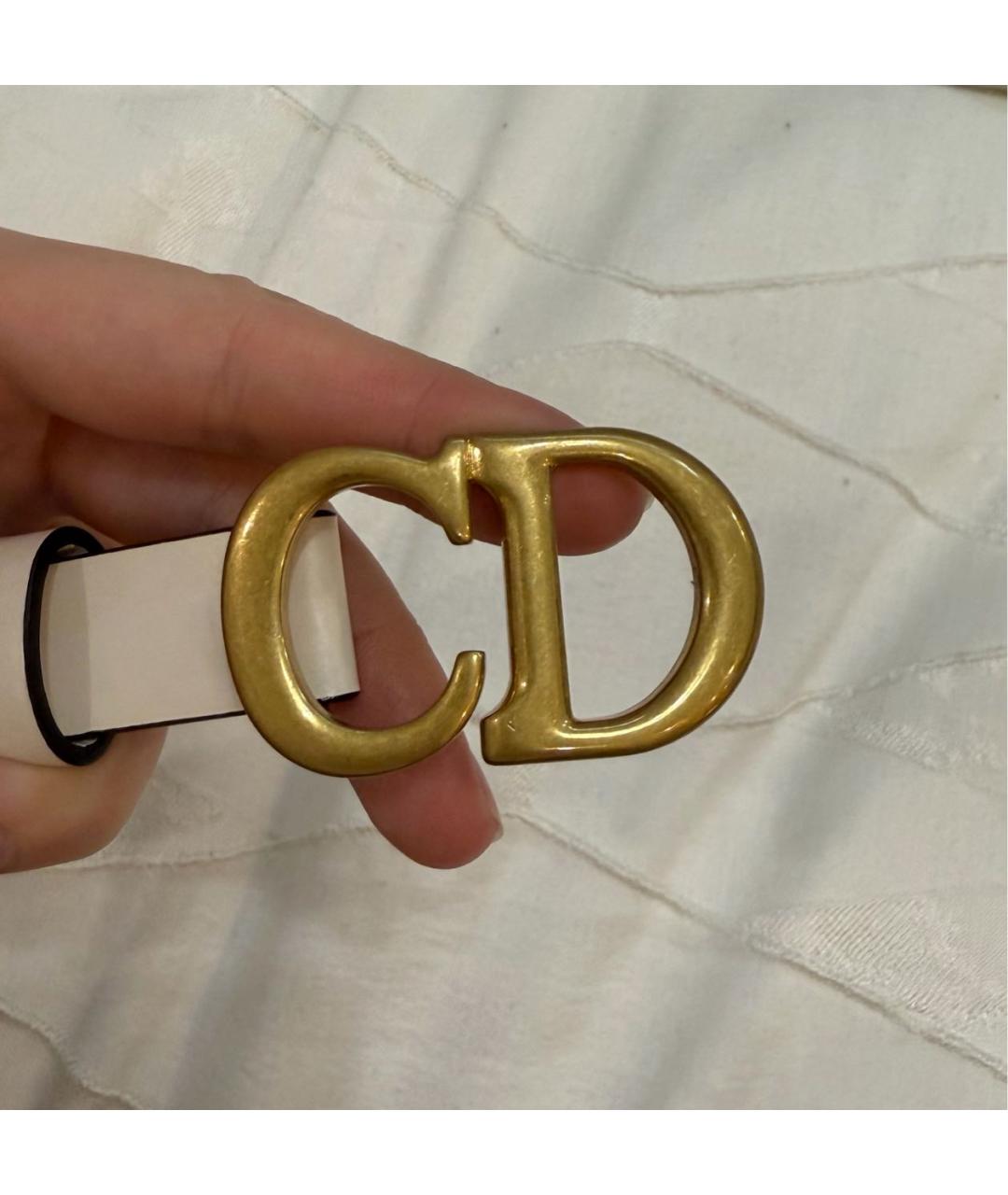 CHRISTIAN DIOR Бежевый кожаный ремень, фото 2