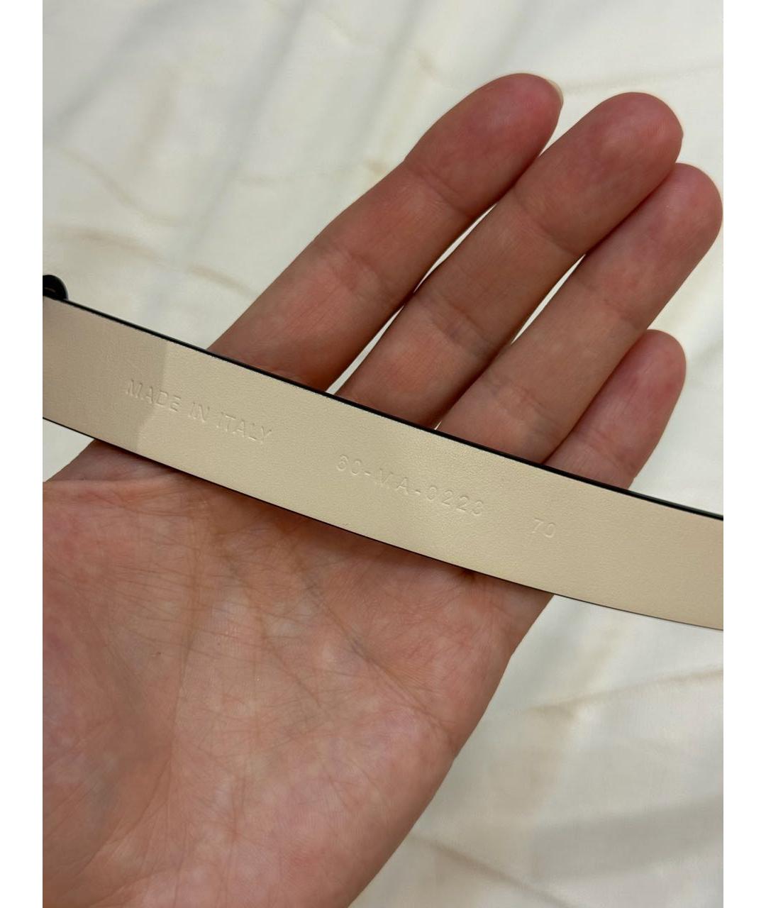 CHRISTIAN DIOR Бежевый кожаный ремень, фото 3