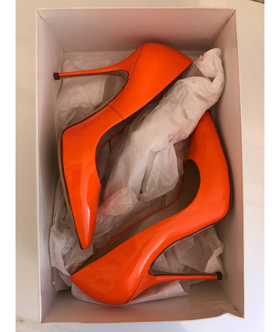 CASADEI Оранжевое туфли из лакированной кожи, фото 6