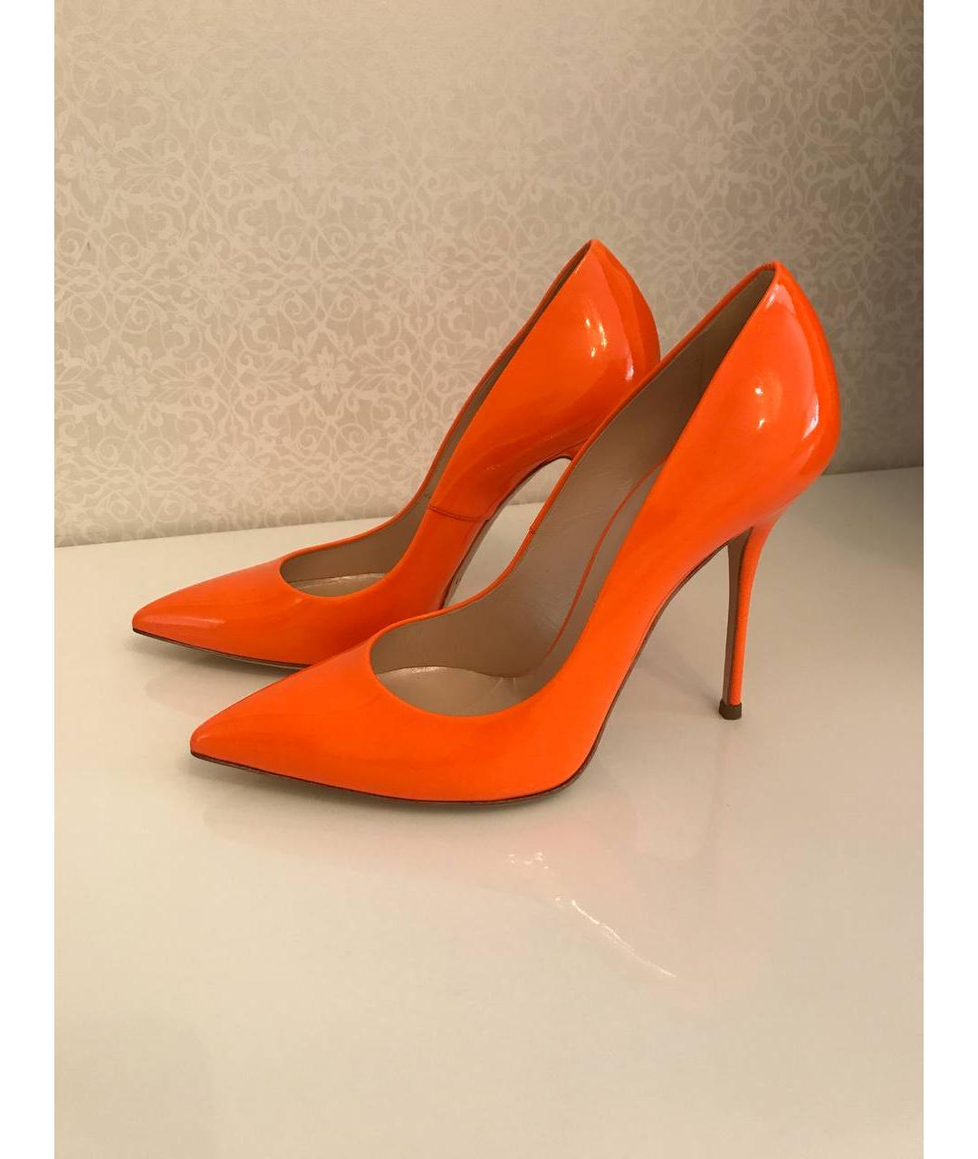 CASADEI Оранжевое туфли из лакированной кожи, фото 8