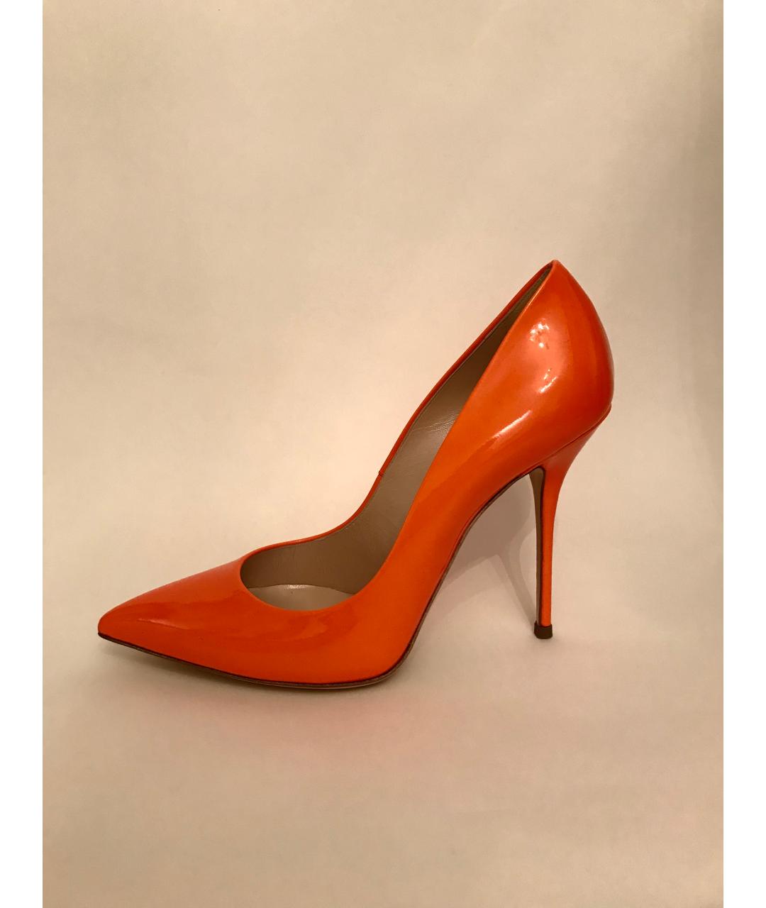 CASADEI Оранжевое туфли из лакированной кожи, фото 10