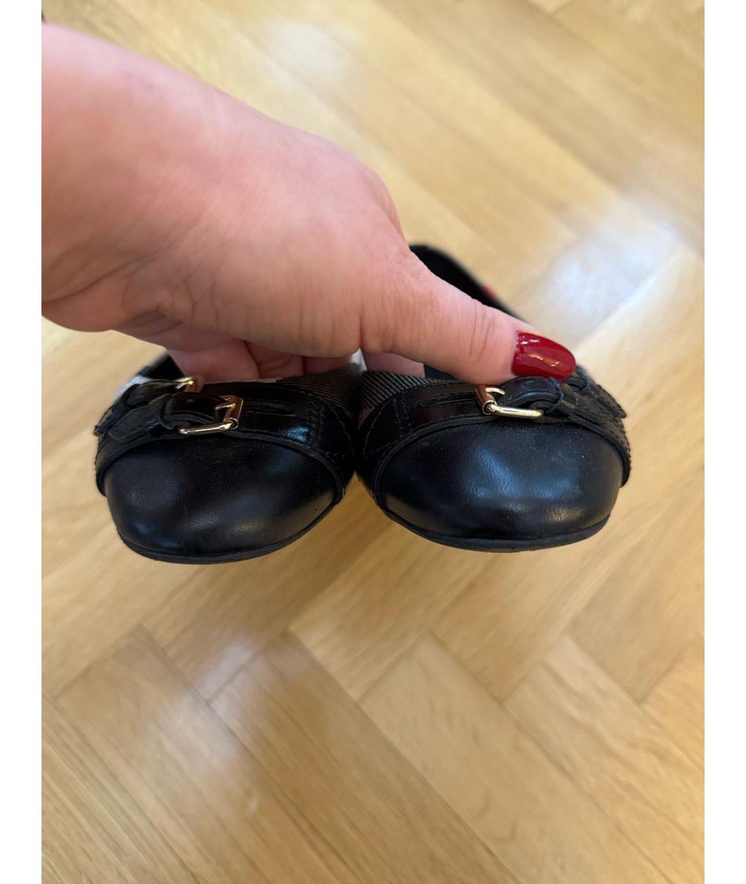 BURBERRY Бежевые кожаные балетки, фото 4