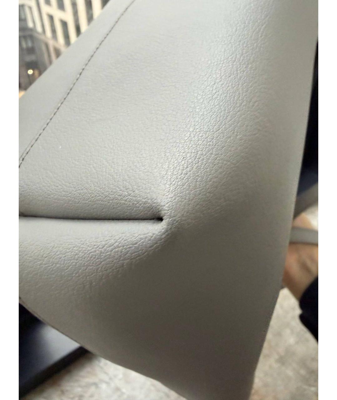 SAINT LAURENT Серая кожаная сумка с короткими ручками, фото 6