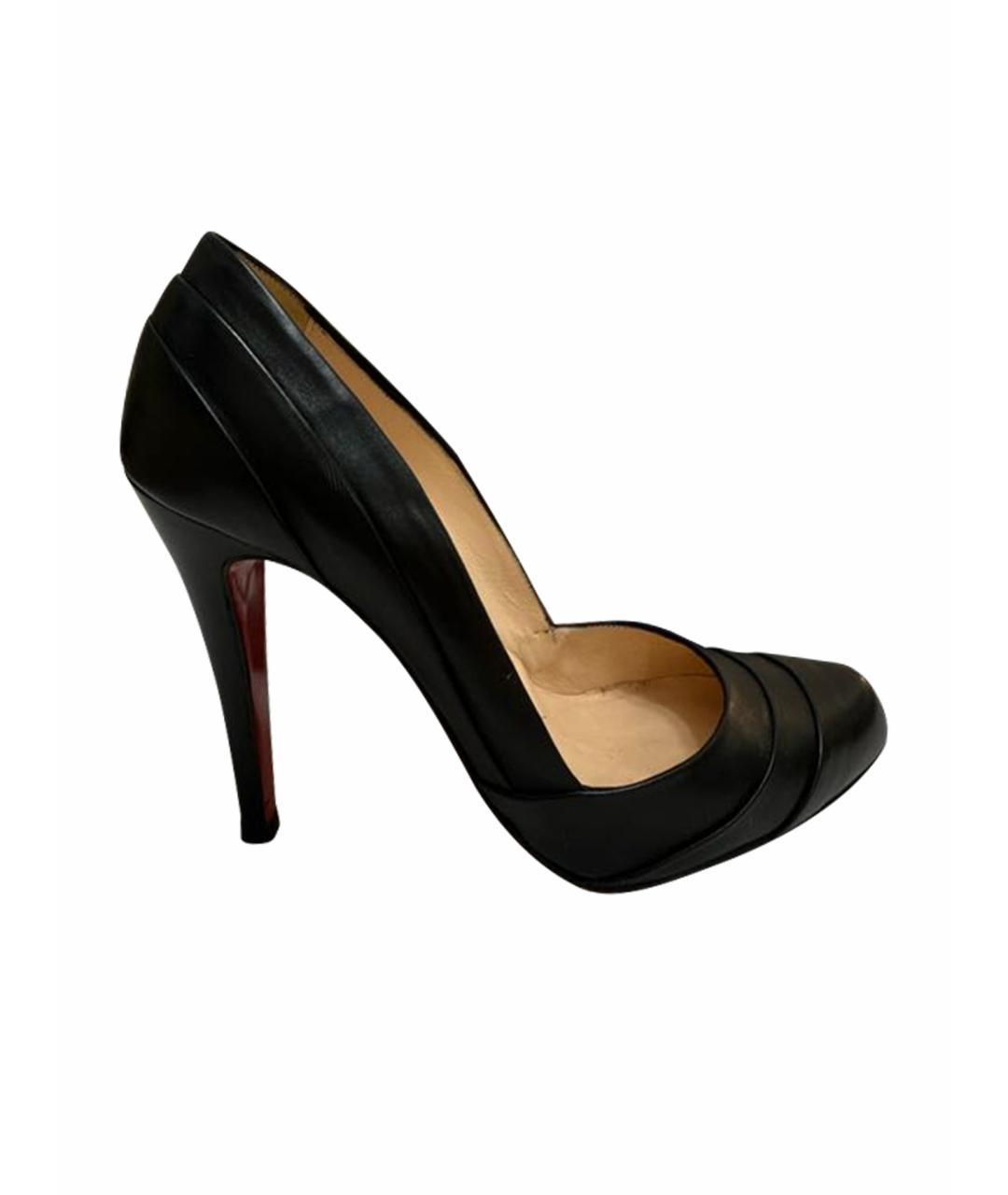 CHRISTIAN LOUBOUTIN Черные кожаные туфли, фото 1