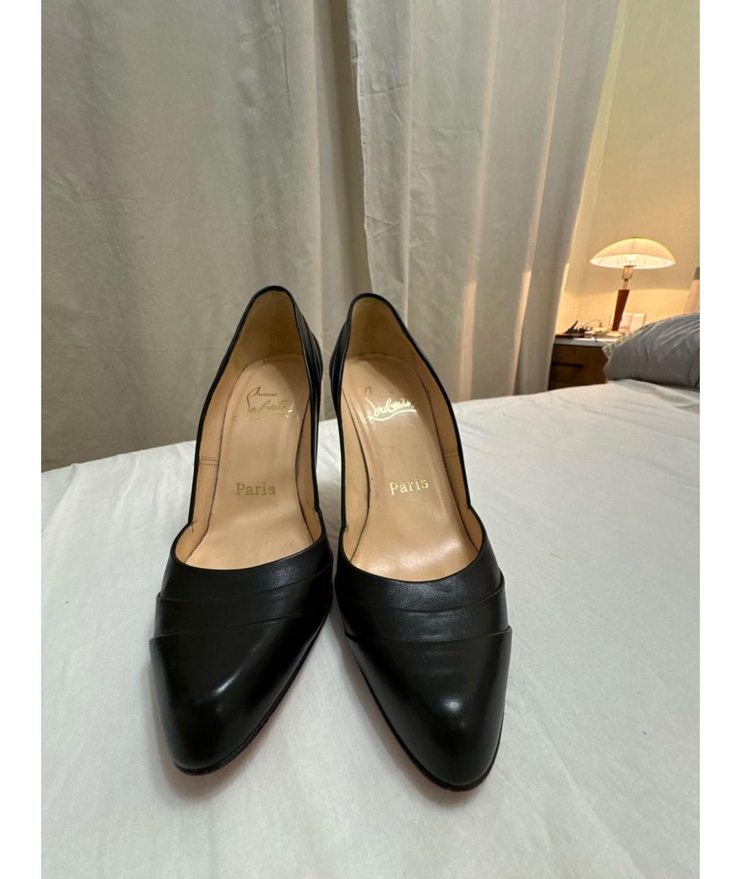 CHRISTIAN LOUBOUTIN Черные кожаные туфли, фото 2