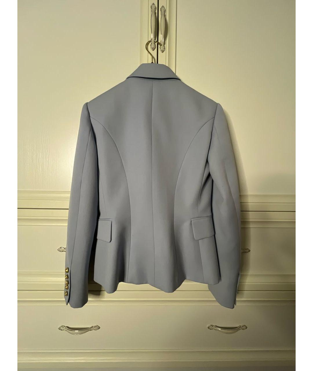 BALMAIN Голубой шерстяной жакет/пиджак, фото 2