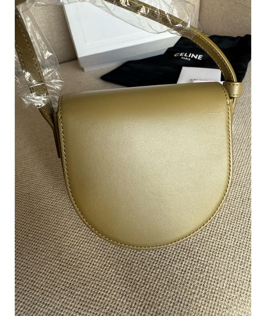 CELINE Хаки кожаная сумка через плечо, фото 8