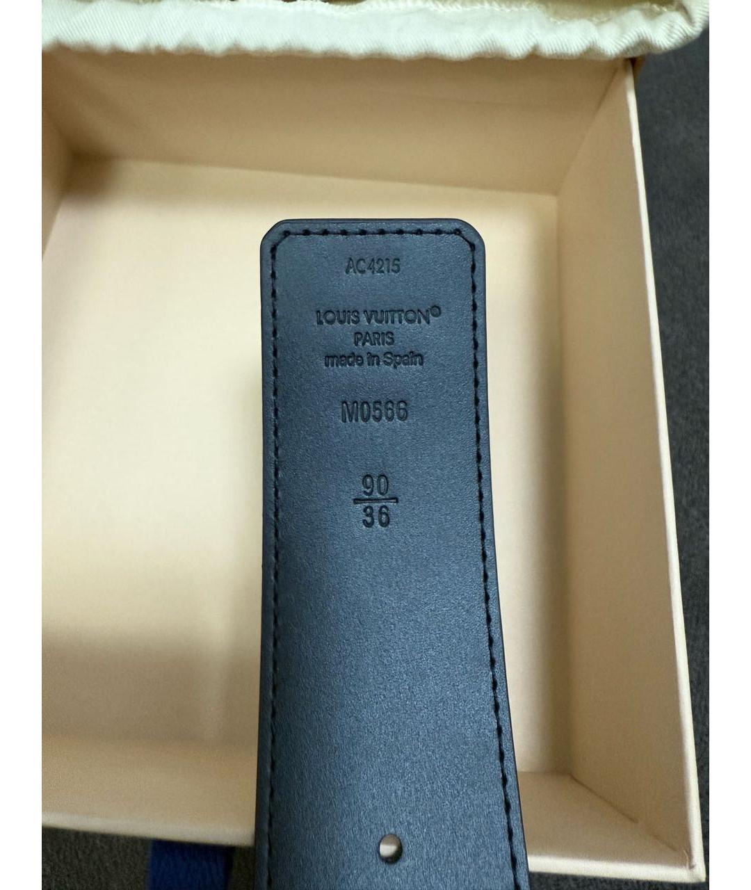 LOUIS VUITTON Коричневый кожаный ремень, фото 4