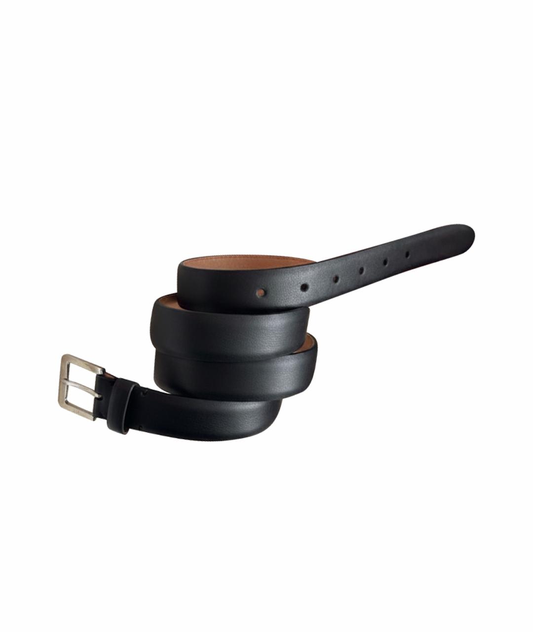 LORO PIANA Черный кожаный ремень, фото 1