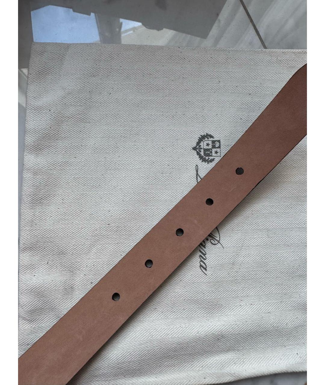 LORO PIANA Черный кожаный ремень, фото 6