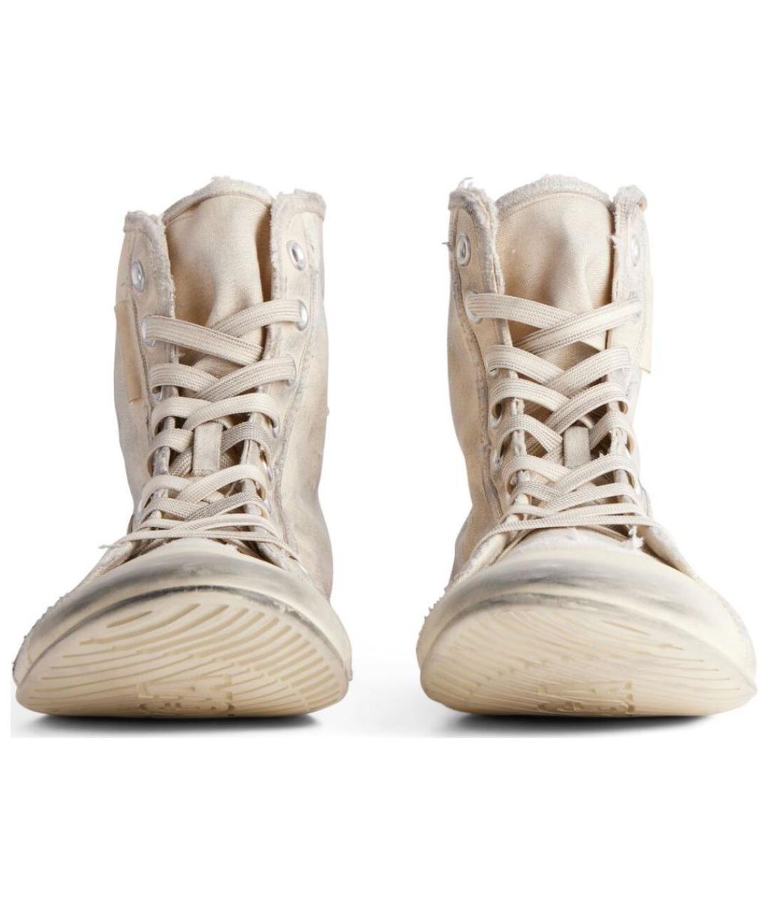 BALENCIAGA Белые текстильные высокие кроссовки / кеды, фото 5