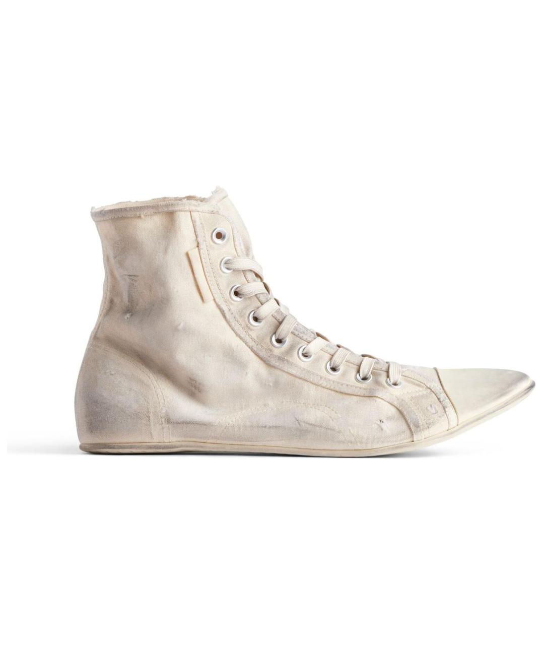 BALENCIAGA Белые текстильные высокие кроссовки / кеды, фото 1